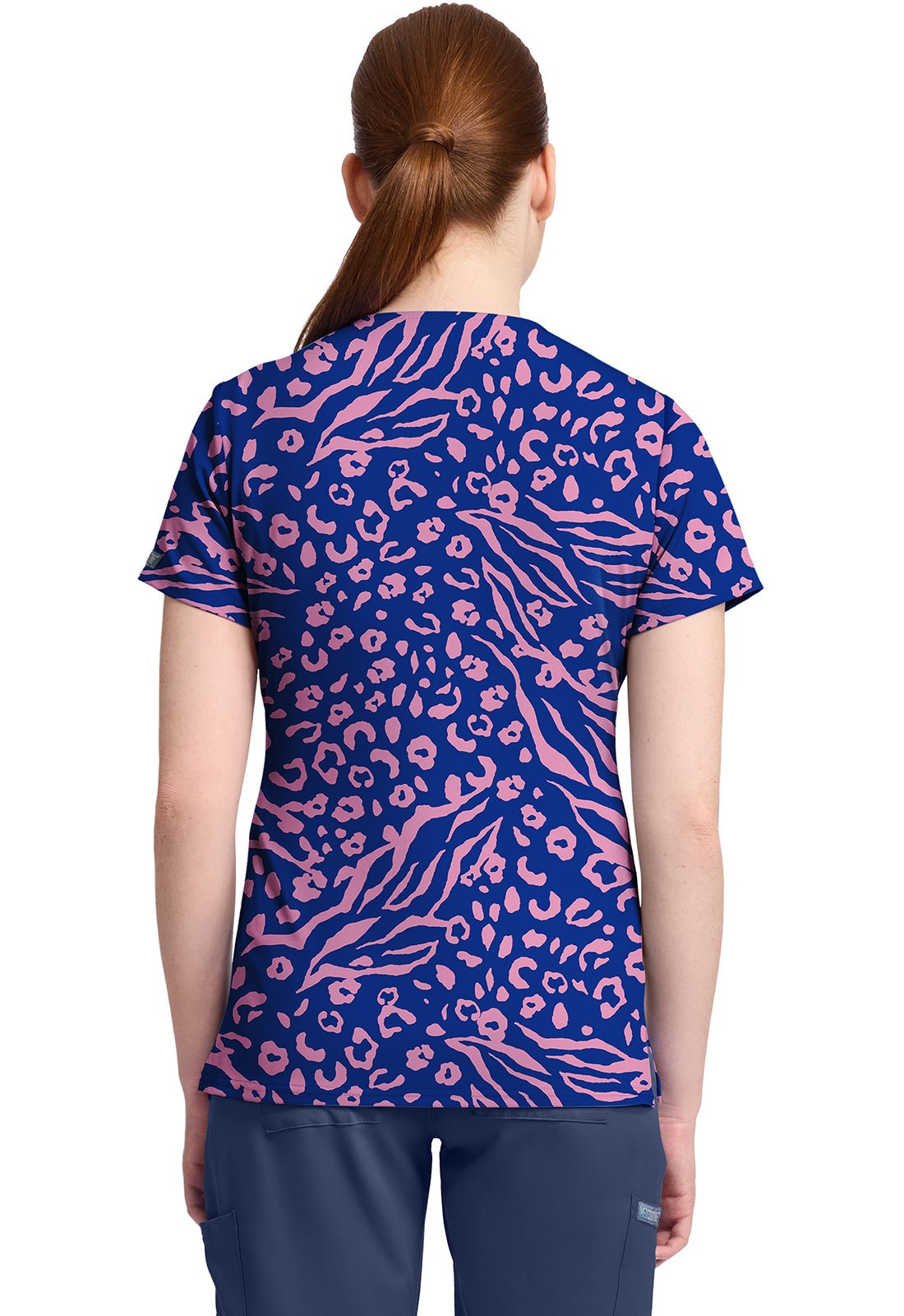 Two Tone Skin Med Couture Print V Neck Scrub Top MC632 TTSN - Scrubs Select
