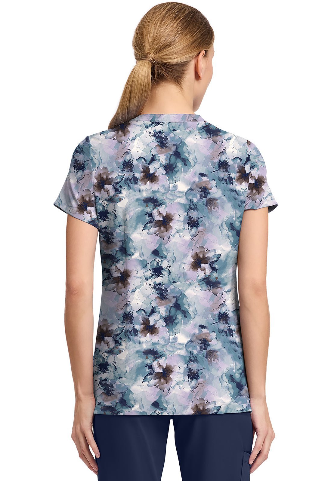 Underwater Blooms Healing Hands Amanda Print Scrub V Neck Top HH911 UWBM - Scrubs Select