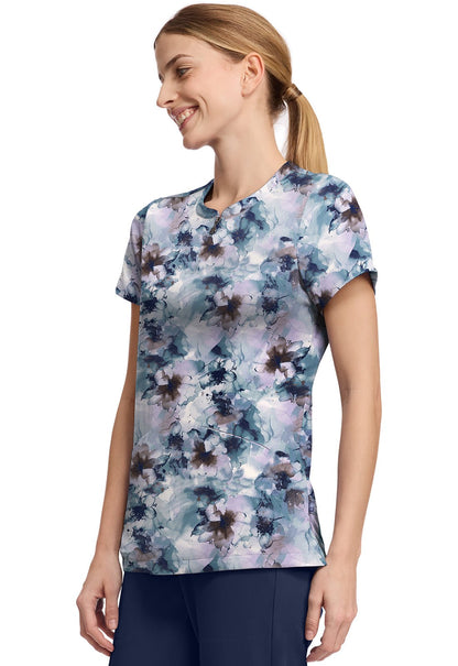 Underwater Blooms Healing Hands Amanda Print Scrub V Neck Top HH911 UWBM - Scrubs Select