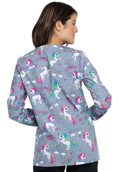 Unicorn Cherokee Print Warm Up Scrub Jacket CK301 SPEV - Scrubs Select