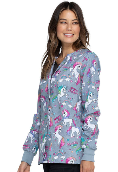 Unicorn Cherokee Print Warm Up Scrub Jacket CK301 SPEV - Scrubs Select