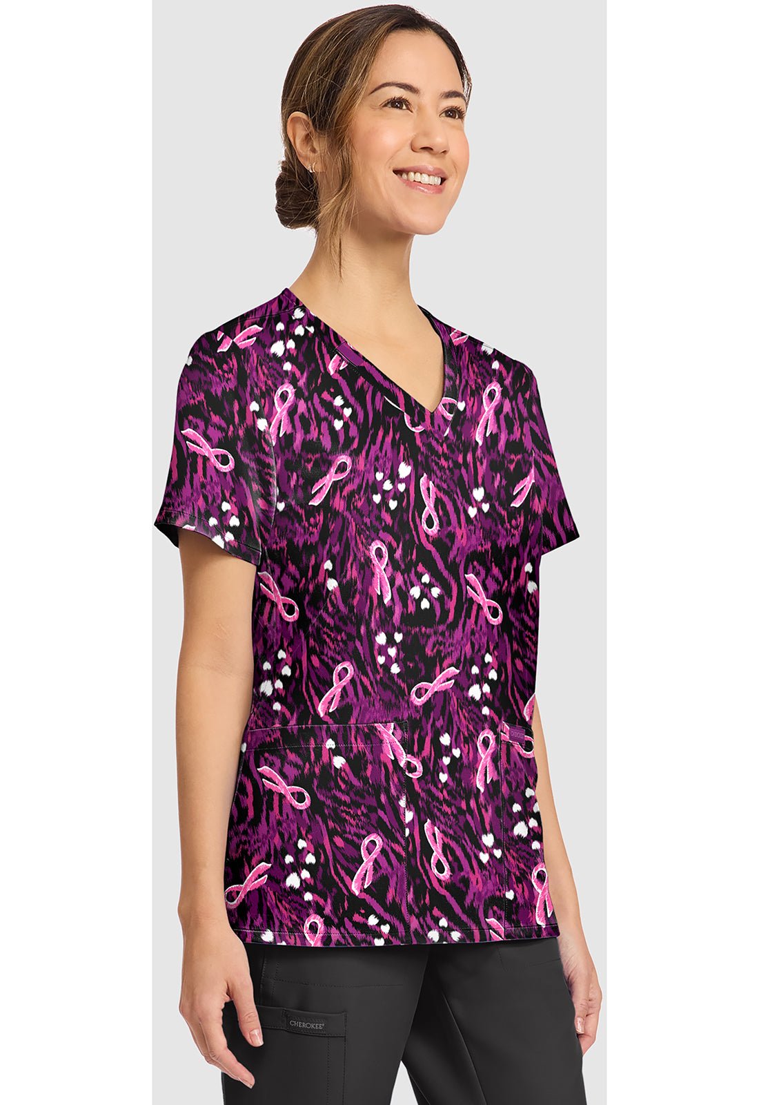 Untamed Care Cherokee Print BCA V - Neck Scrub Top CK856 UTMC - Scrubs Select