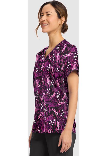 Untamed Care Cherokee Print BCA V - Neck Scrub Top CK856 UTMC - Scrubs Select