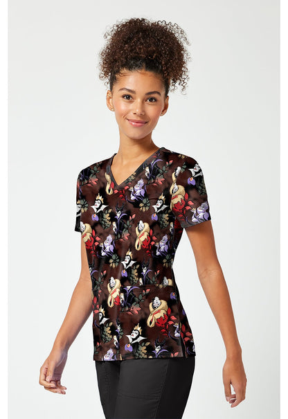 Villians Licensed Disney V Neck Scrub Top TF796 VIDG - Scrubs Select