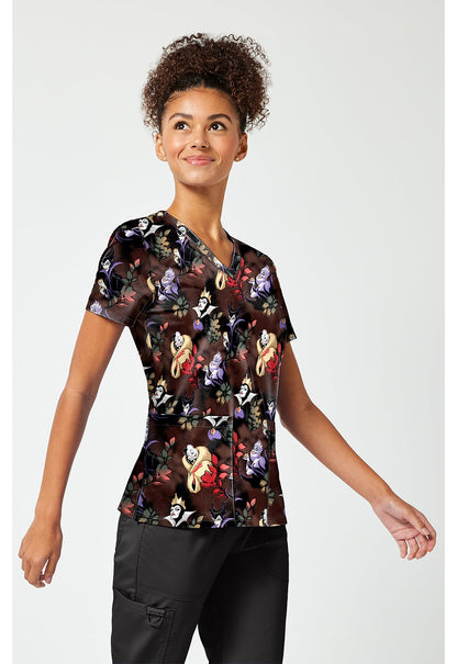 Villians Licensed Disney V Neck Scrub Top TF796 VIDG - Scrubs Select
