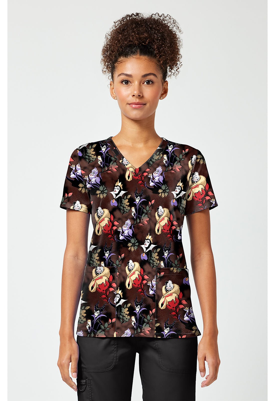 Villians Licensed Disney V Neck Scrub Top TF796 VIDG - Scrubs Select