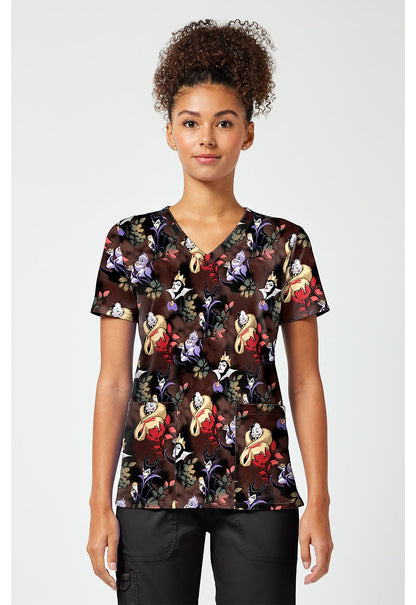 Villians Licensed Disney V Neck Scrub Top TF796 VIDG - Scrubs Select