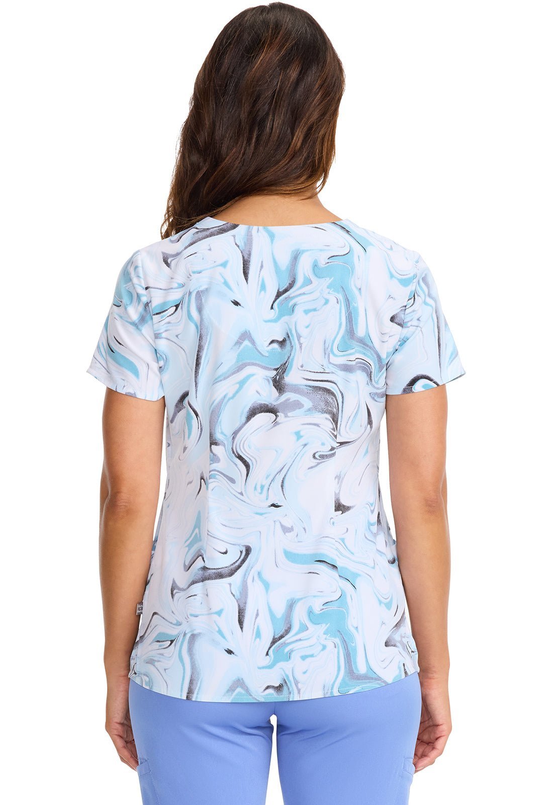 Washed Marble Healing Hands Print Scrub V Neck Top 2266 WSMB - Scrubs Select