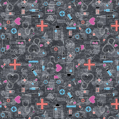Wellness Icons Cherokee Print V Neck Scrub Top CK857 WNIS - Scrubs Select