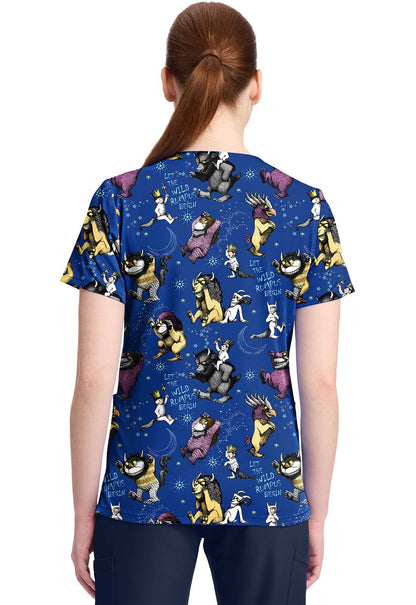 Where The Wild Things Are Tooniforms Licensed V Neck Scrub Top TF796 WDLR - Scrubs Select