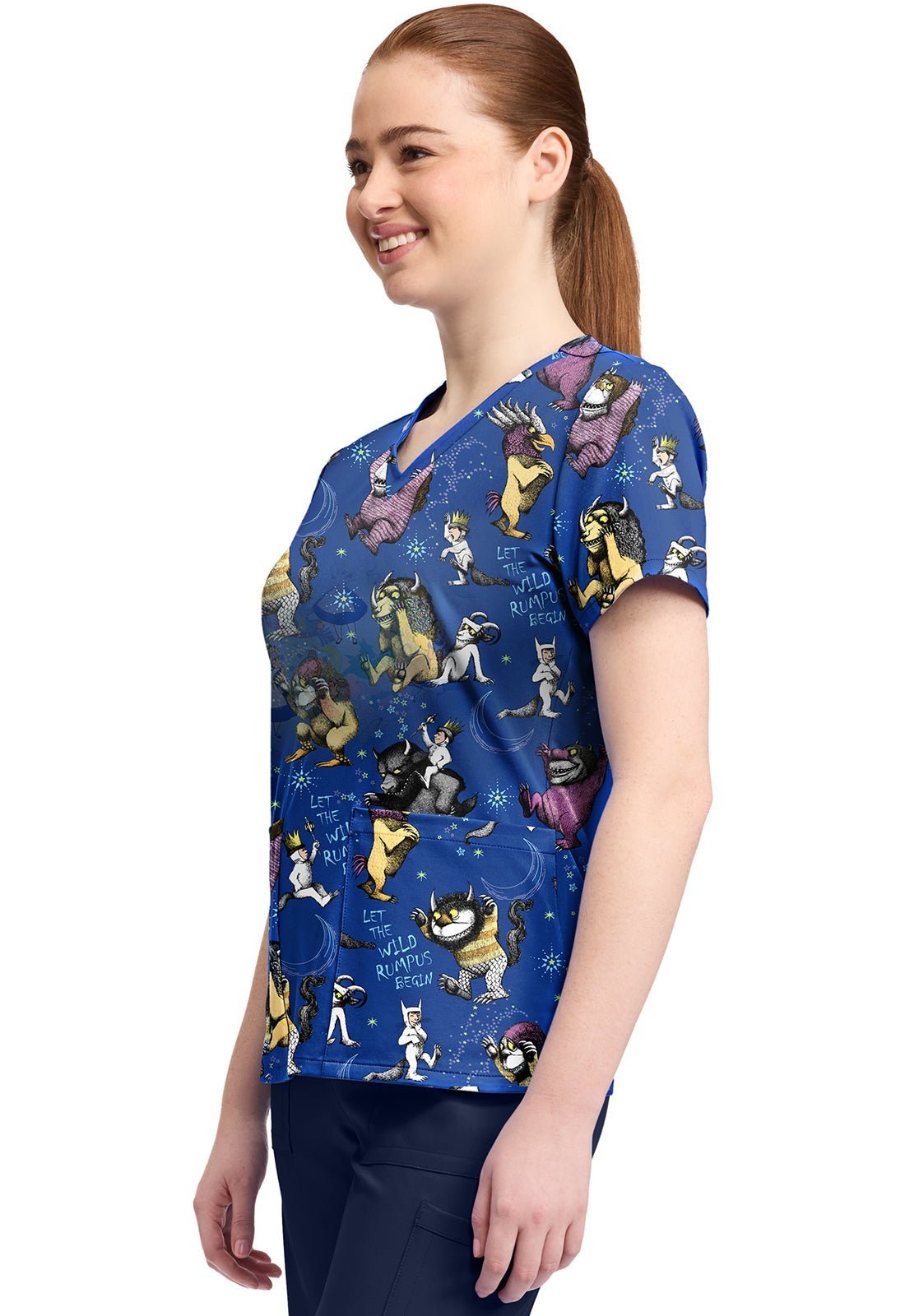 Where The Wild Things Are Tooniforms Licensed V Neck Scrub Top TF796 WDLR - Scrubs Select