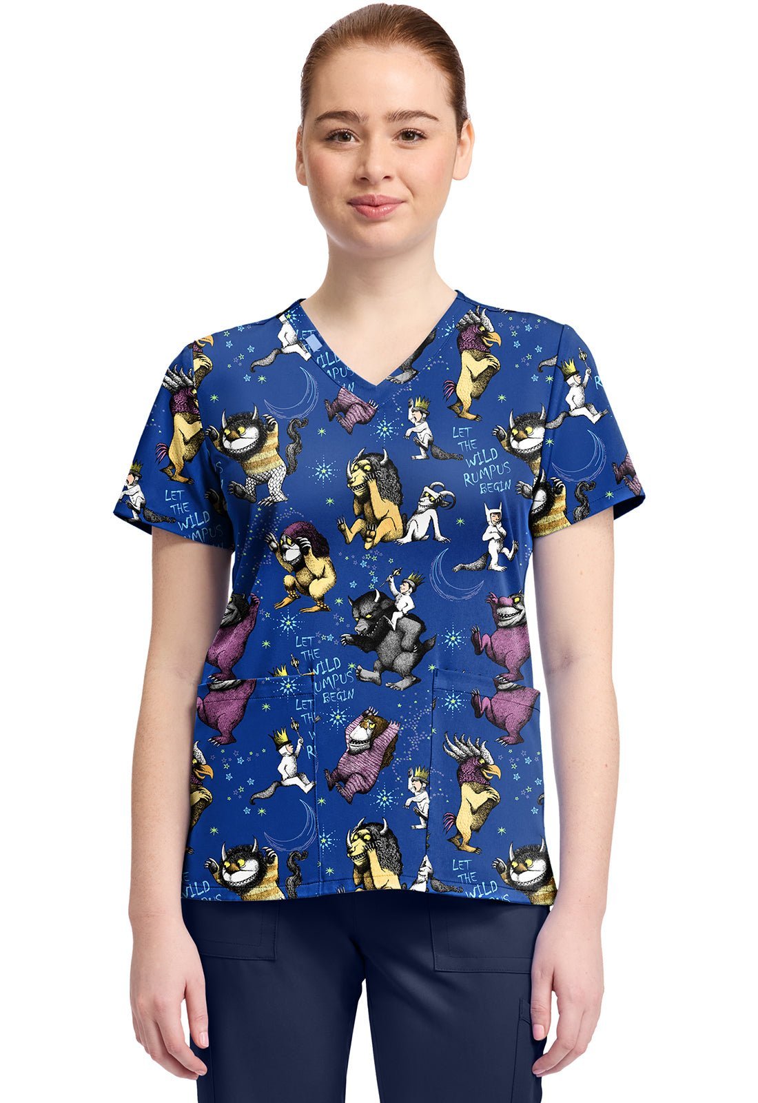 Where The Wild Things Are Tooniforms Licensed V Neck Scrub Top TF796 WDLR - Scrubs Select