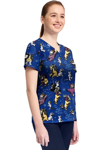Where The Wild Things Are Tooniforms Licensed V Neck Scrub Top TF796 WDLR - Scrubs Select