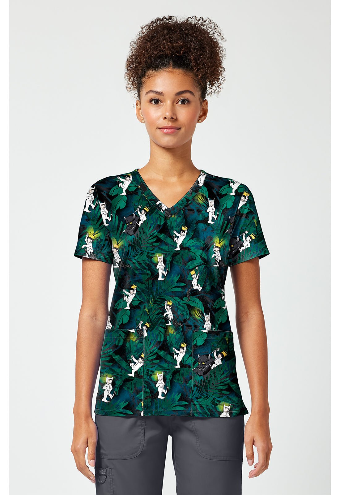 Where The Wild Things Are Tooniforms Licensed V Neck Scrub Top TF796 WDXA - Scrubs Select