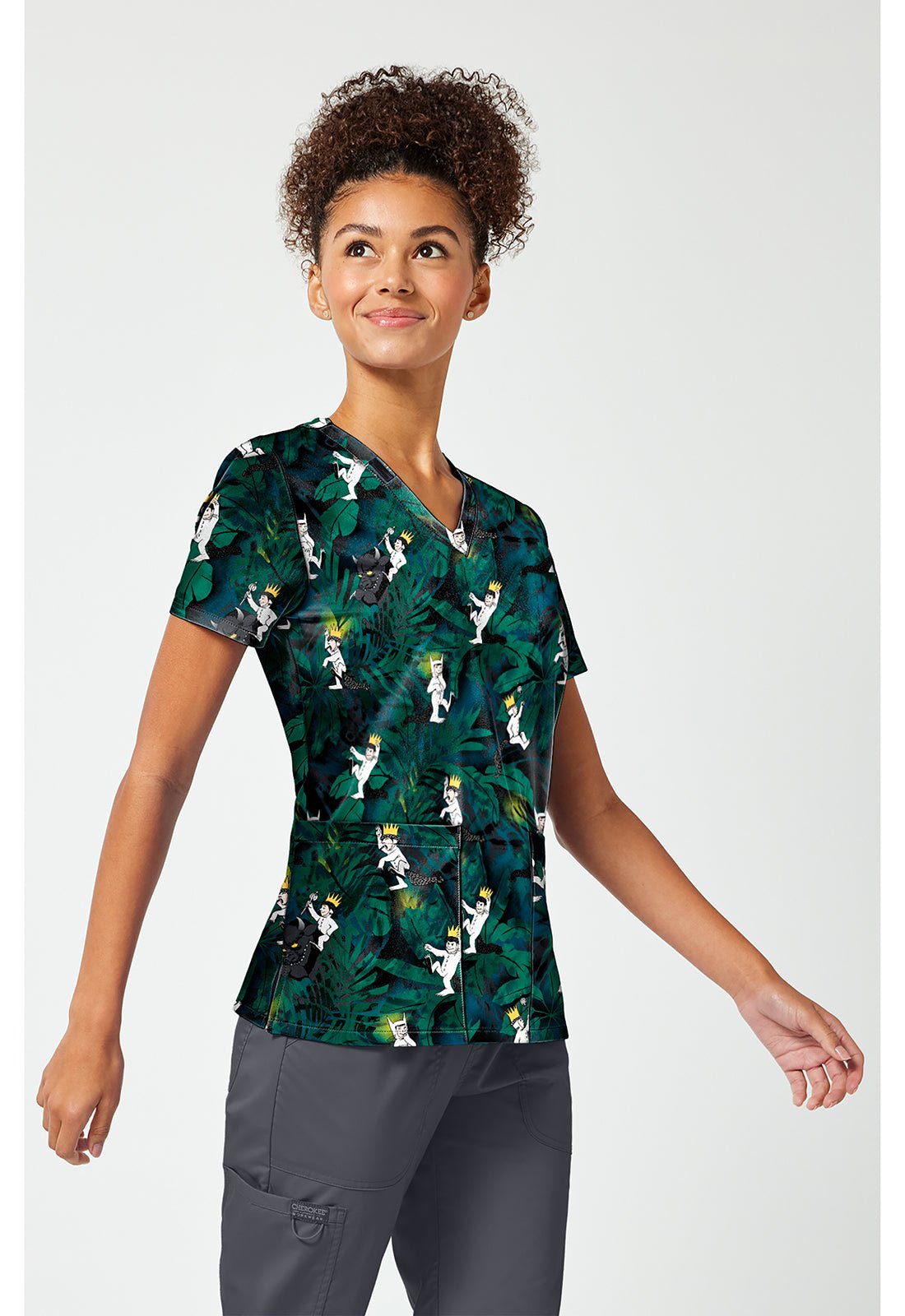 Where The Wild Things Are Tooniforms Licensed V Neck Scrub Top TF796 WDXA - Scrubs Select