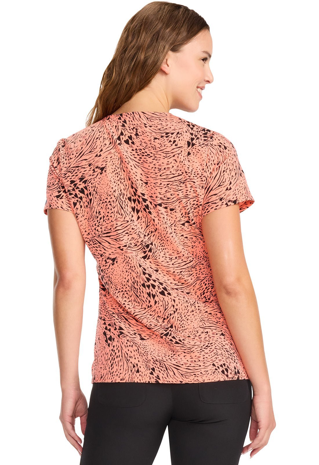 Wild Heart Med Couture Flamingo Print V Neck Scrub Top MC632 WLHT - Scrubs Select