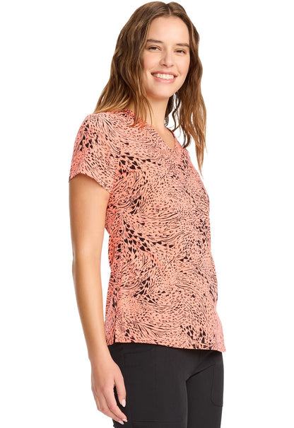 Wild Heart Med Couture Flamingo Print V Neck Scrub Top MC632 WLHT - Scrubs Select