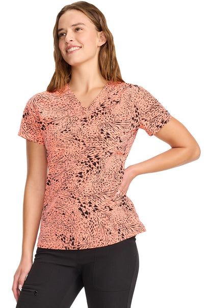 Wild Heart Med Couture Flamingo Print V Neck Scrub Top MC632 WLHT - Scrubs Select