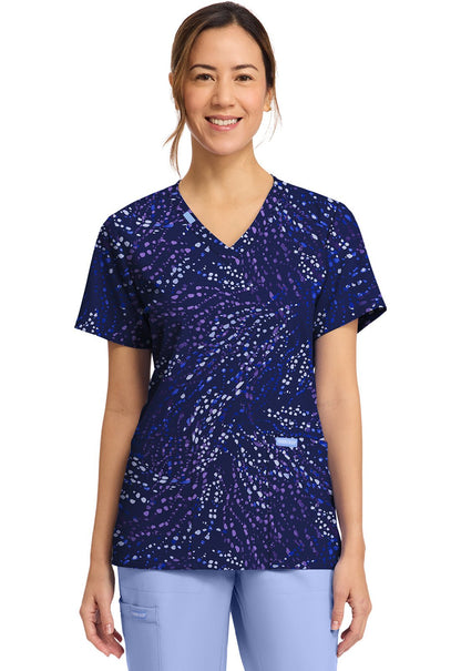 Wild Specks Cherokee Print V Neck Scrub Top CK856 WLSP - Scrubs Select