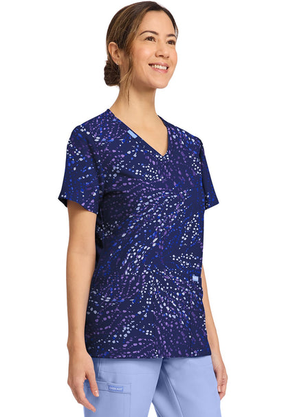 Wild Specks Cherokee Print V Neck Scrub Top CK856 WLSP - Scrubs Select