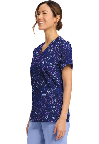 Wild Specks Cherokee Print V Neck Scrub Top CK856 WLSP - Scrubs Select