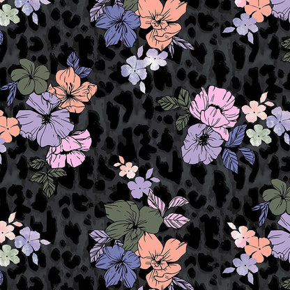 Wild Topics Dickies Dynamix Floral Print V Neck Scrub Top DK731 WDTP - Scrubs Select