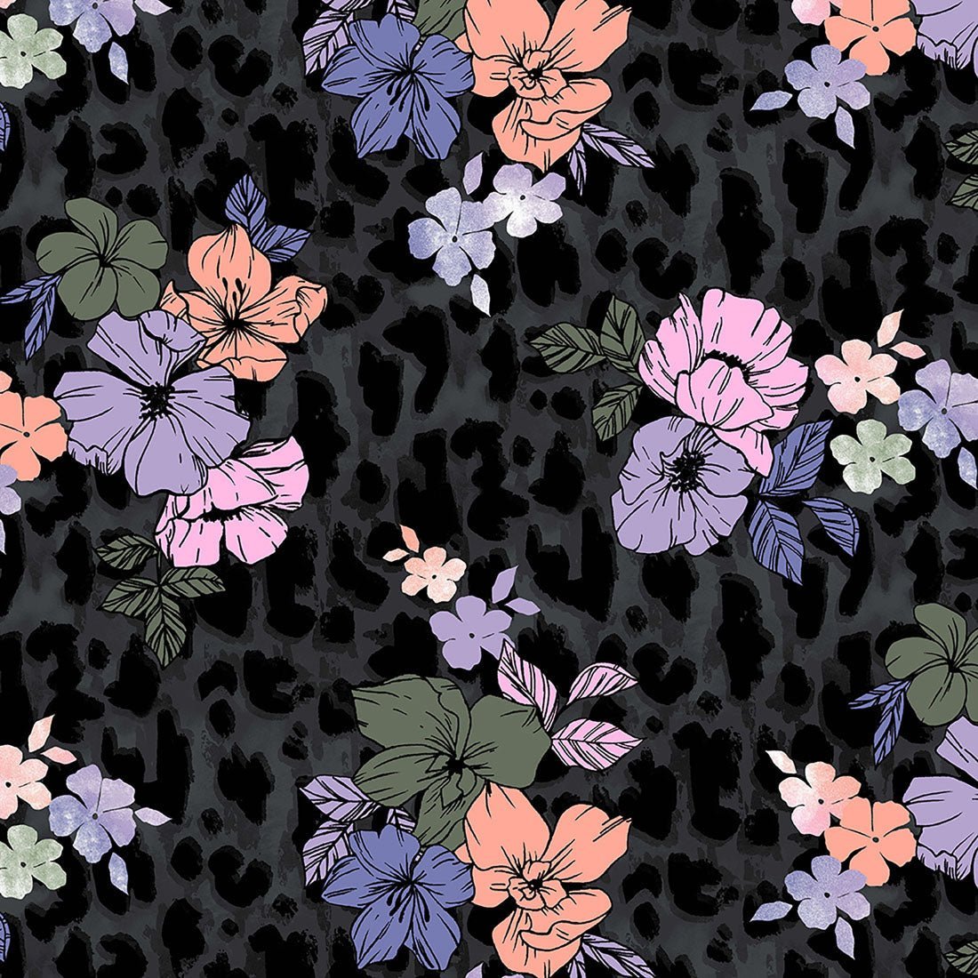 Wild Topics Dickies Dynamix Floral Print V Neck Scrub Top DK731 WDTP - Scrubs Select