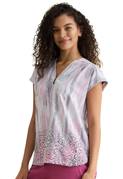 Wild Vibes Healing Hands Print Scrub V Neck Top HH909 WVBS - Scrubs Select