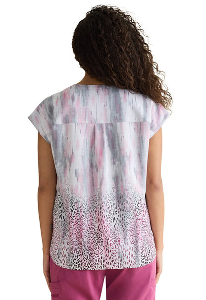 Wild Vibes Healing Hands Print Scrub V Neck Top HH909 WVBS - Scrubs Select