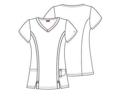 Wild Watercolor Dickies Print V Neck Scrub Top DK656 WDWC - Scrubs Select