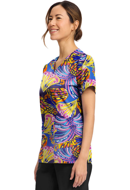 Winging It Cherokee Print V Neck Scrub Top CK856 WNIT - Scrubs Select