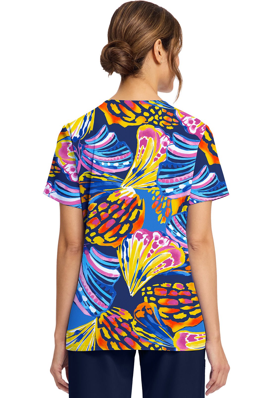 Winging It Cherokee Print V Neck Scrub Top CK856 WNIT - Scrubs Select