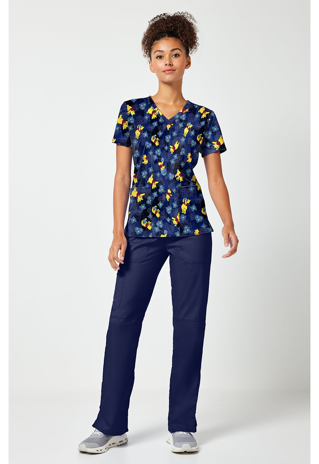 Winnie The Pooh Tooniforms Licensed Disney V Neck Scrub Top TF796 PHDP - Scrubs Select