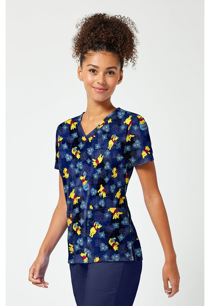 Winnie The Pooh Tooniforms Licensed Disney V Neck Scrub Top TF796 PHDP - Scrubs Select