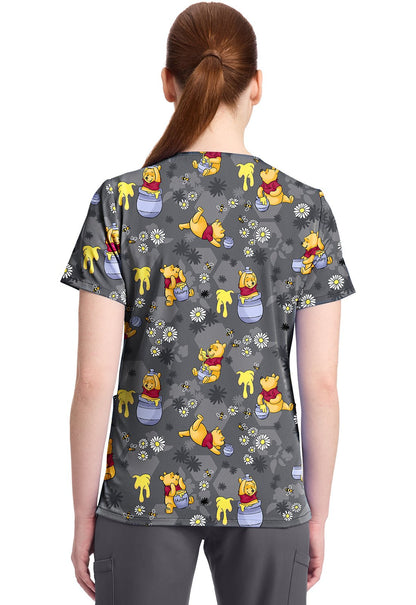 Winnie The Pooh Tooniforms Licensed Disney V Neck Scrub Top TF796 PHXB - Scrubs Select