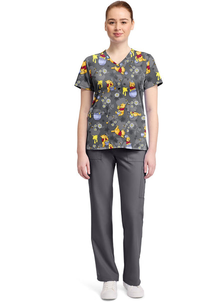 Winnie The Pooh Tooniforms Licensed Disney V Neck Scrub Top TF796 PHXB - Scrubs Select