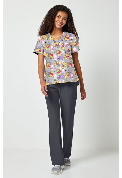 Winnie The Pooh Tooniforms Licensed Disney V Neck Scrub Top TF797 PHHY - Scrubs Select