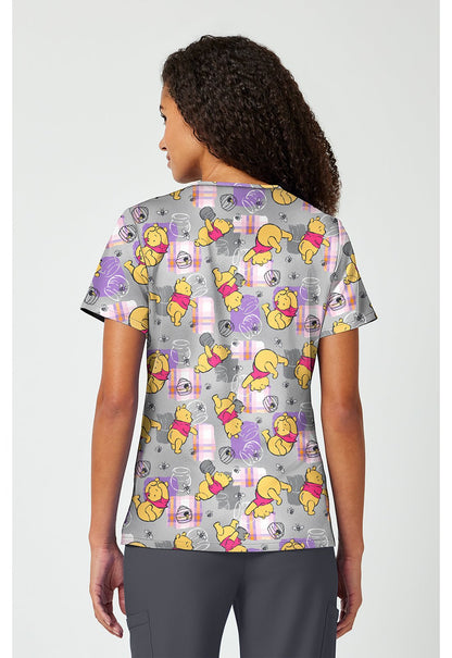 Winnie The Pooh Tooniforms Licensed Disney V Neck Scrub Top TF797 PHHY - Scrubs Select