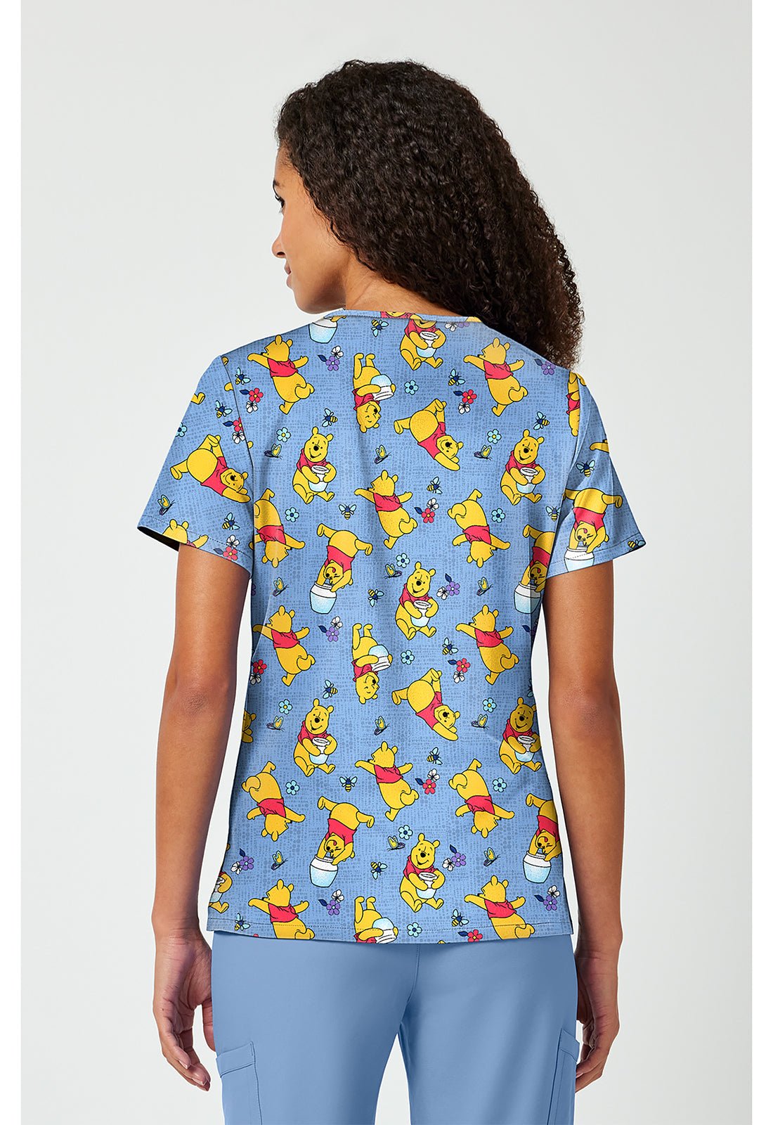 Winnie The Pooh Tooniforms Licensed Disney V Neck Scrub Top TF797 PHZI - Scrubs Select