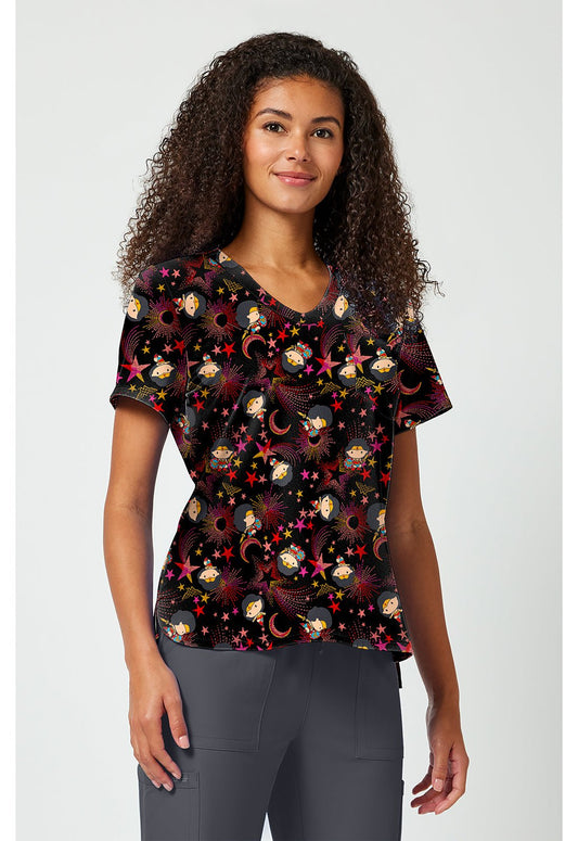 Wonder Woman Tooniforms Licensed DC Comics V Neck Scrub Top TF797 DMTS - Scrubs Select