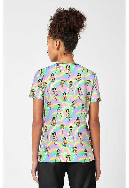Wonder Woman Tooniforms Licensed DC V Neck Scrub Top TF796 DMZD - Scrubs Select
