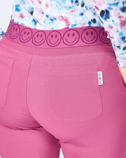Zavate Ava Therese Smile Jogger Scrub Pant 3080 in Deep Rose - Scrubs Select