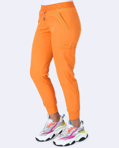 Zavate Ava Therese Smile Jogger Scrub Pant 3080 in Yellow, Green, Orange, Purple - Scrubs Select
