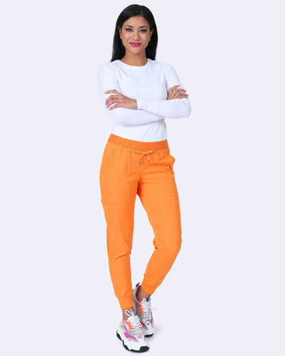 Zavate Ava Therese Smile Jogger Scrub Pant 3080 in Yellow, Green, Orange, Purple - Scrubs Select