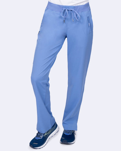 Zavate Ava Yoga Scrub Pant 3018 in Caribbean, Ceil, Eggplant, Galaxy, Grape - Scrubs Select