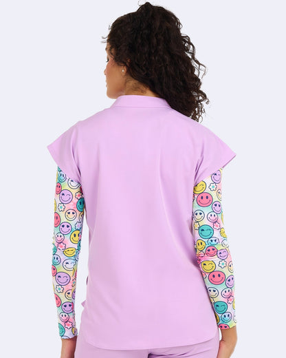 Zavate Piper Tuck In Scrub Mandarin Collar Top 1176 Bubble Gum, Sugar Plum, Sorbet - Scrubs Select