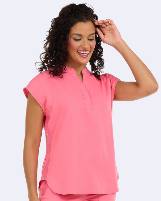 Zavate Piper Tuck In Scrub Mandarin Collar Top 1176 Bubble Gum, Sugar Plum, Sorbet - Scrubs Select