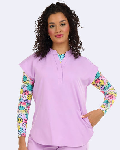 Zavate Piper Tuck In Scrub Mandarin Collar Top 1176 Bubble Gum, Sugar Plum, Sorbet - Scrubs Select