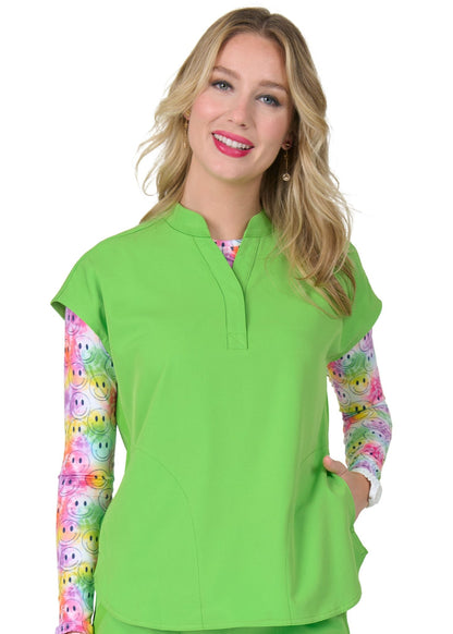 Zavate Piper Tuck In Scrub Mandarin Collar Top 1176 Green, Orange, Purple, Yellow, Jacquard Black, Jacquard Navy - Scrubs Select