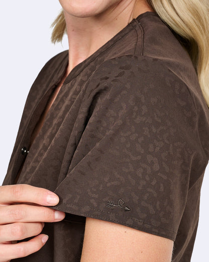 Zavate Scrubs Lynx Jacquard Top 1171 - Scrubs Select